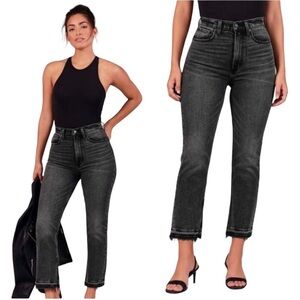Abercrombie - Curve Love The Ankle Straight Ultra High Rise Raw Hem Jeans Sz 4S